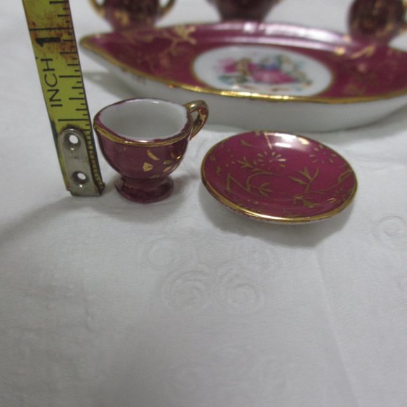 Small ceramic doll's tea coffee set 7 pc. Vintage - Picture 10 of 13